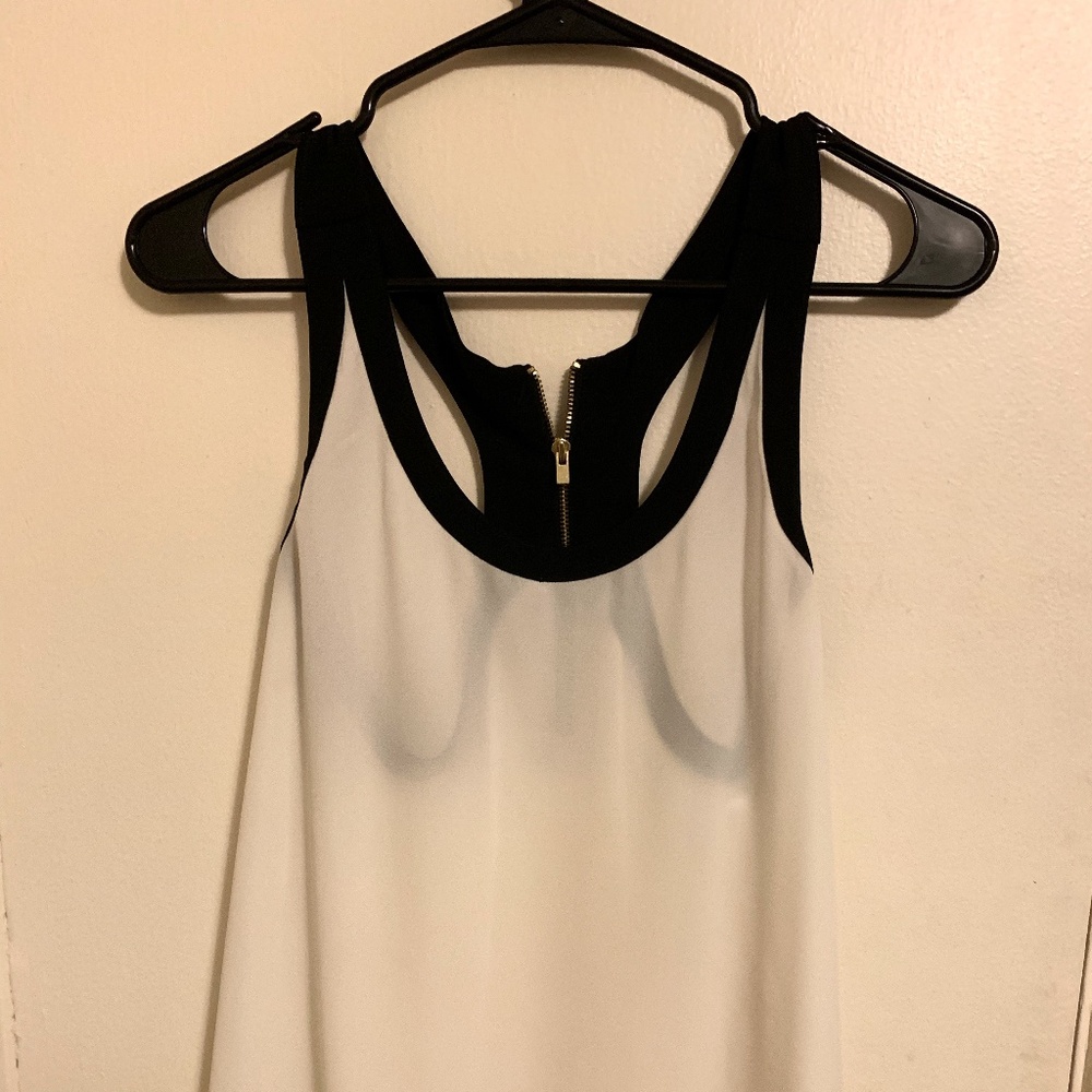 Small Express White & Black Tank Top